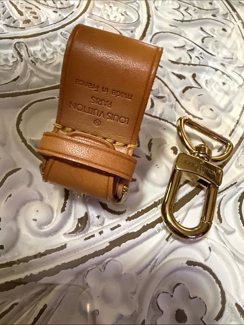 Louis Vuitton Vachetta Leather Strap & Charm